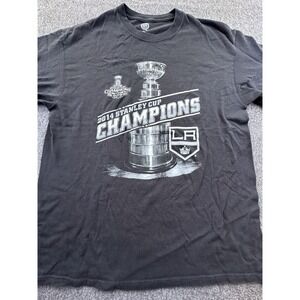 Los‎ Angeles Kings Shirt Mens Large Black 2014 Stanley Cup Champions NHL